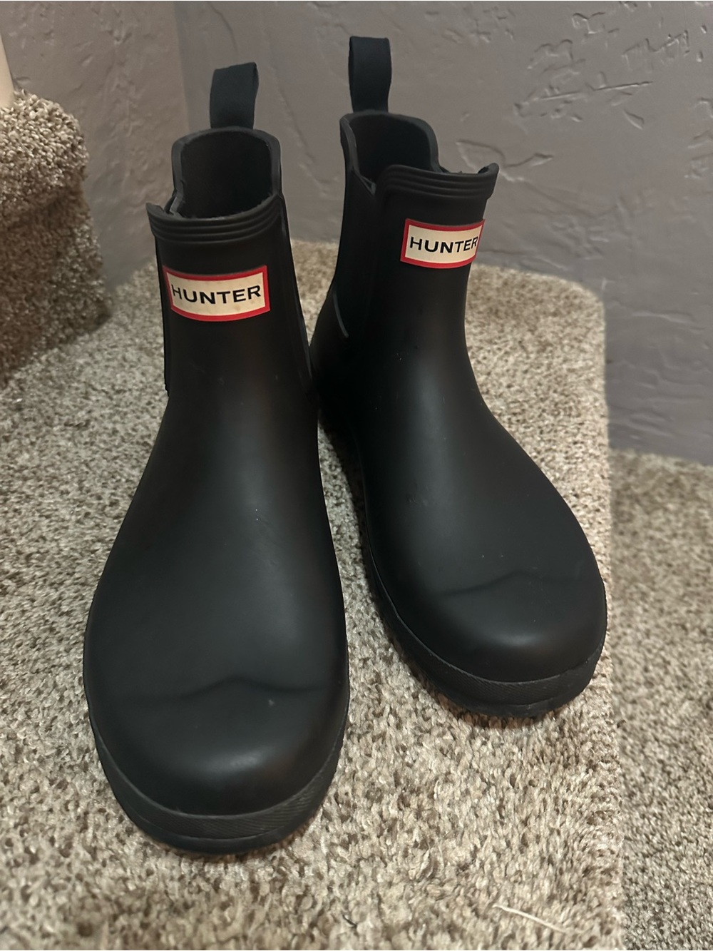 Hunter Matte Black Short Chelsea Rain Boots